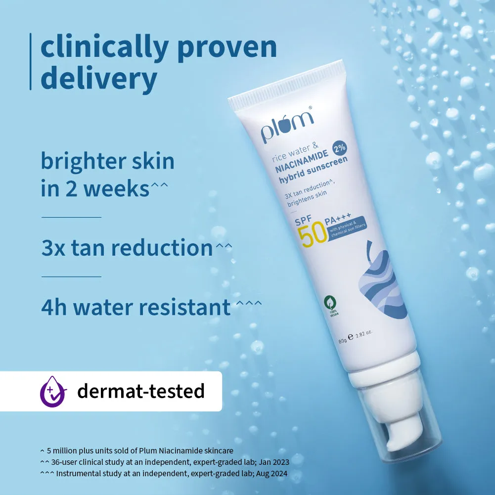 2% Niacinamide & Rice Water SPF 50 PA    Hybrid Sunscreen