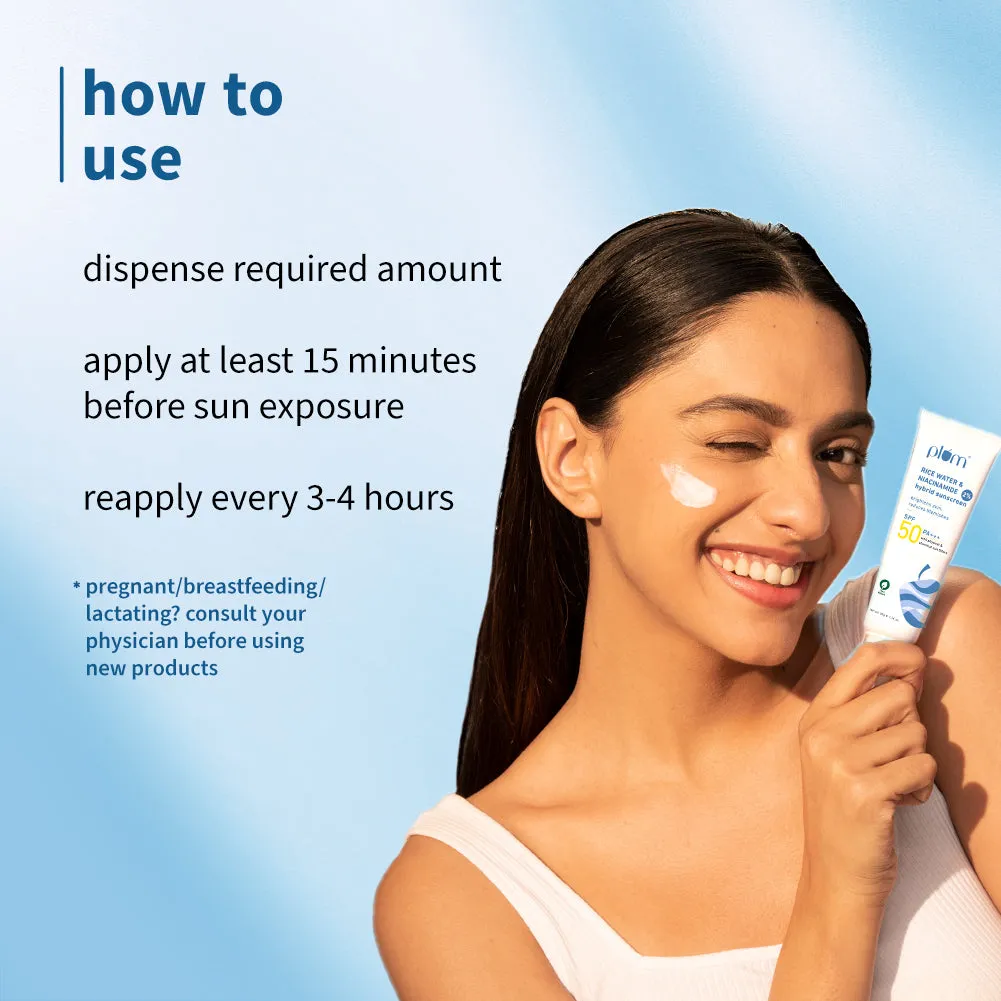 2% Niacinamide & Rice Water SPF 50 PA    Hybrid Sunscreen