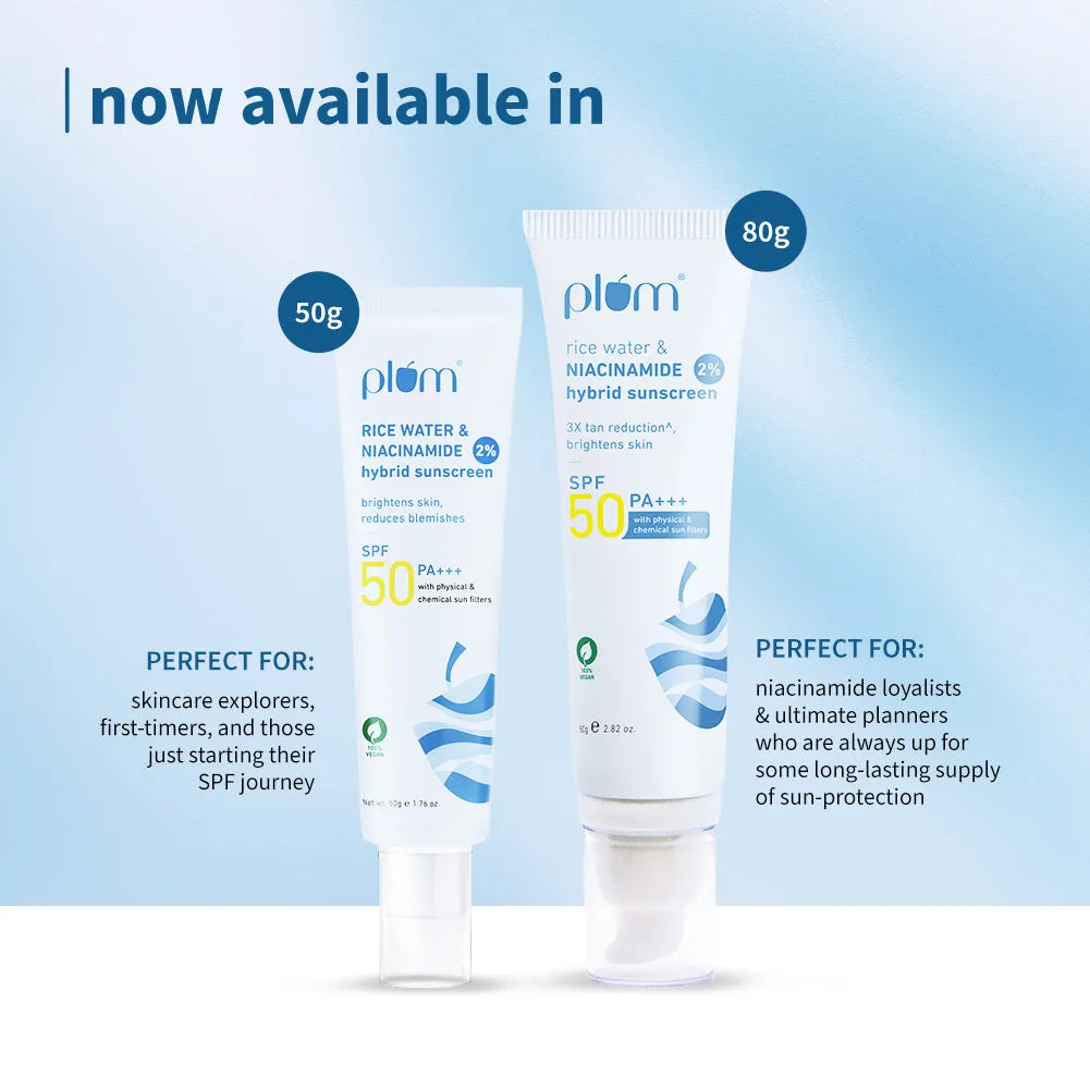 2% Niacinamide & Rice Water SPF 50 PA    Hybrid Sunscreen