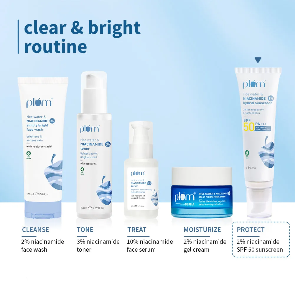 2% Niacinamide & Rice Water SPF 50 PA    Hybrid Sunscreen