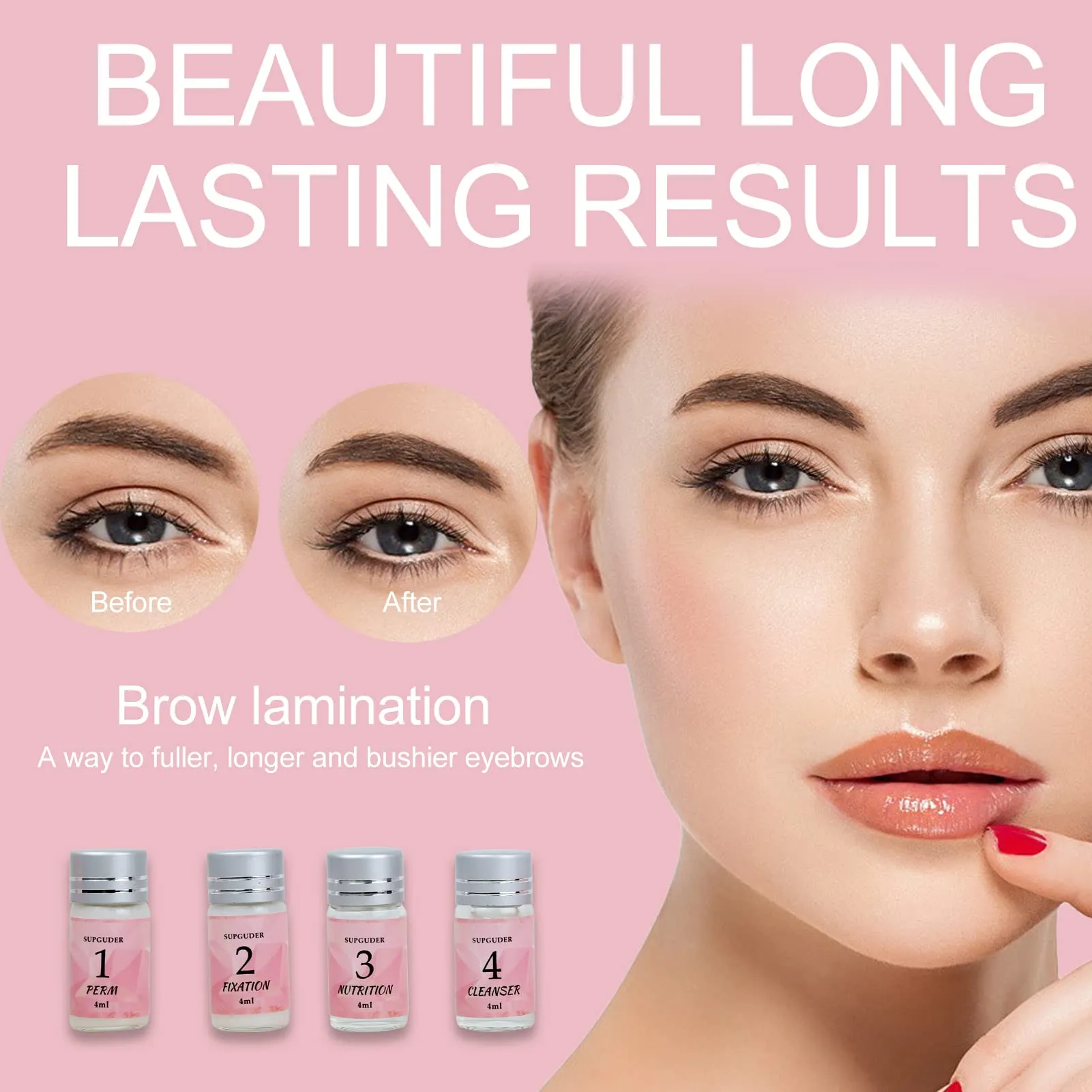 2024 4 IN 1 Lash Lift and Brow Lamination Kit with Long-Lasting Black Color For 6-8 Weeks, Eyelash & Eyebrow Perm Diy Professional Kit,Easy to Use at Home & Salon