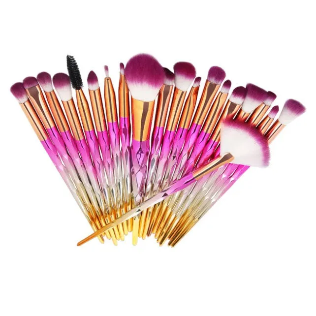 20Pcs Diamond Eyeshadow Eyeliner Blending Makeup Brushes Set 