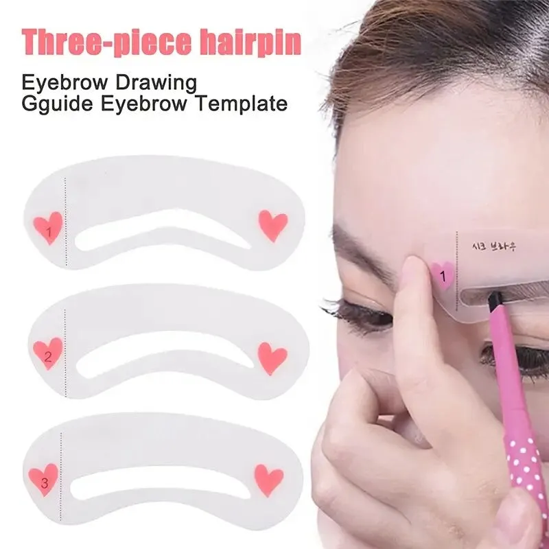 3PCS Professional DIY Eyebrow Stencils Shaping Supplies For Makeup Beginners Eyebrow Card Stencil Kit Eye Brow DIY Drawing Guide Template