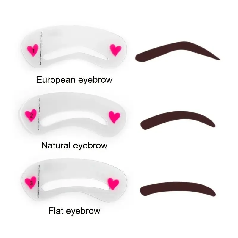 3PCS Professional DIY Eyebrow Stencils Shaping Supplies For Makeup Beginners Eyebrow Card Stencil Kit Eye Brow DIY Drawing Guide Template