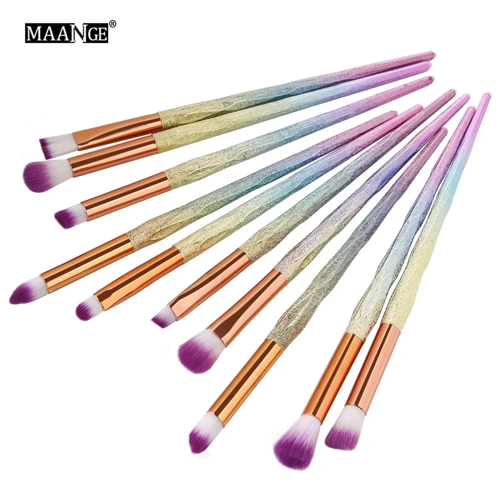 7/10Pcs Diamond Makeup Powder Foundation Eye Shadow Blush Blending Brushes Set  Tool Kits