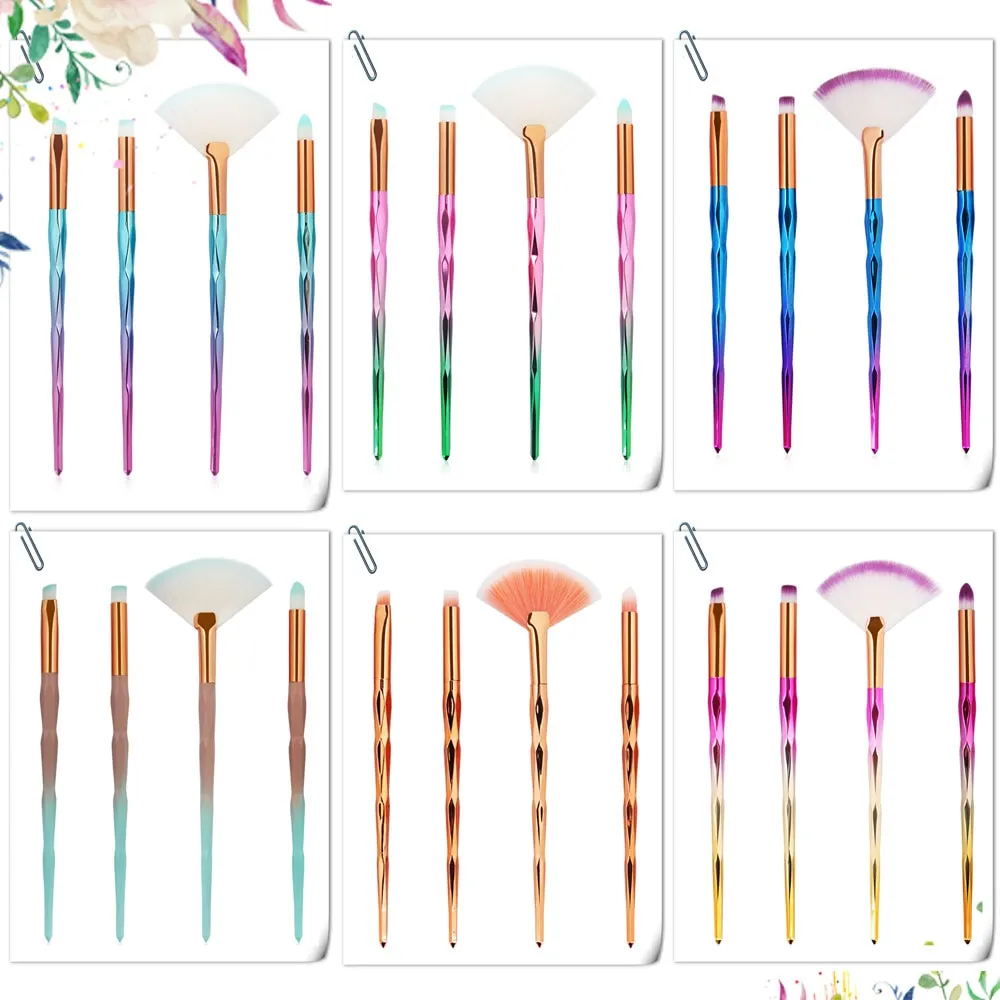 7/10Pcs Diamond Makeup Powder Foundation Eye Shadow Blush Blending Brushes Set  Tool Kits