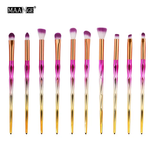 7/10Pcs Diamond Makeup Powder Foundation Eye Shadow Blush Blending Brushes Set  Tool Kits