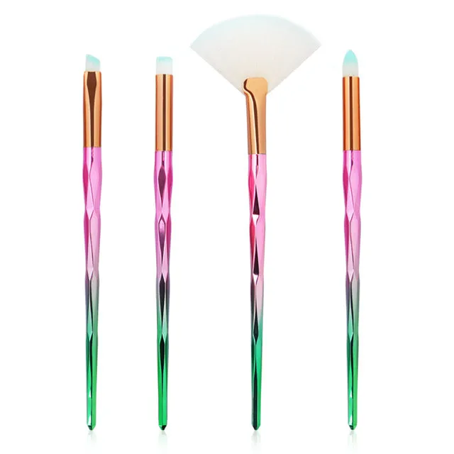 7/10Pcs Diamond Makeup Powder Foundation Eye Shadow Blush Blending Brushes Set  Tool Kits