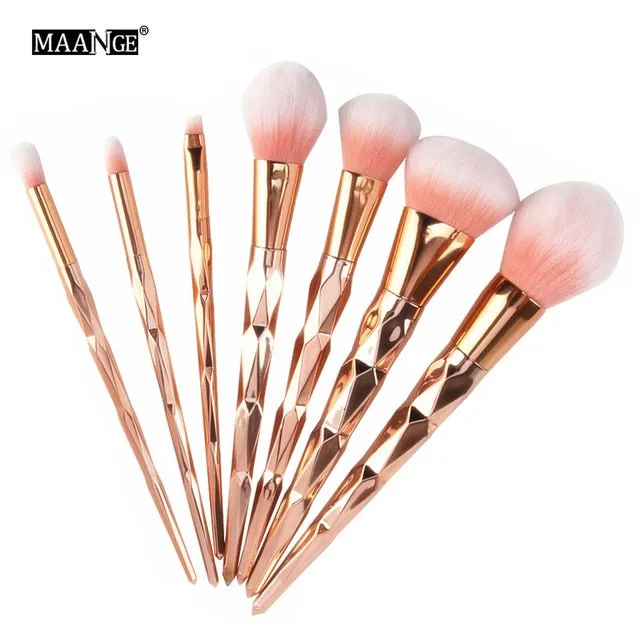 7/10Pcs Diamond Makeup Powder Foundation Eye Shadow Blush Blending Brushes Set  Tool Kits