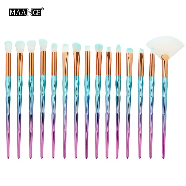 7/10Pcs Diamond Makeup Powder Foundation Eye Shadow Blush Blending Brushes Set  Tool Kits