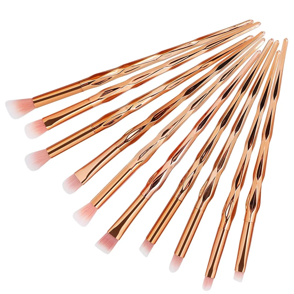 7/10Pcs Diamond Makeup Powder Foundation Eye Shadow Blush Blending Brushes Set  Tool Kits