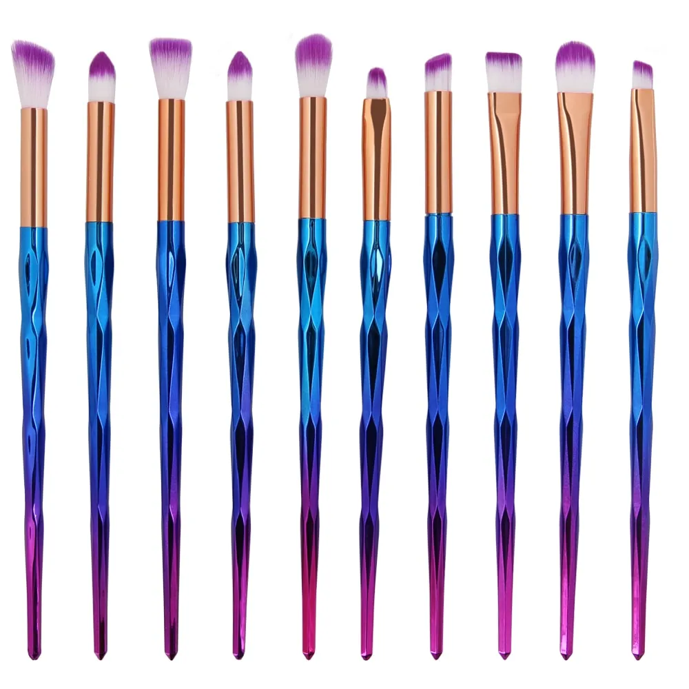 7/10Pcs Diamond Makeup Powder Foundation Eye Shadow Blush Blending Brushes Set  Tool Kits