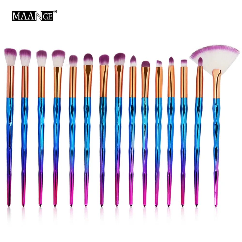 7/10Pcs Diamond Makeup Powder Foundation Eye Shadow Blush Blending Brushes Set  Tool Kits