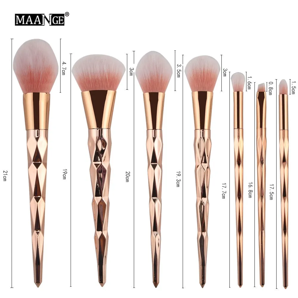7/10Pcs Diamond Makeup Powder Foundation Eye Shadow Blush Blending Brushes Set  Tool Kits