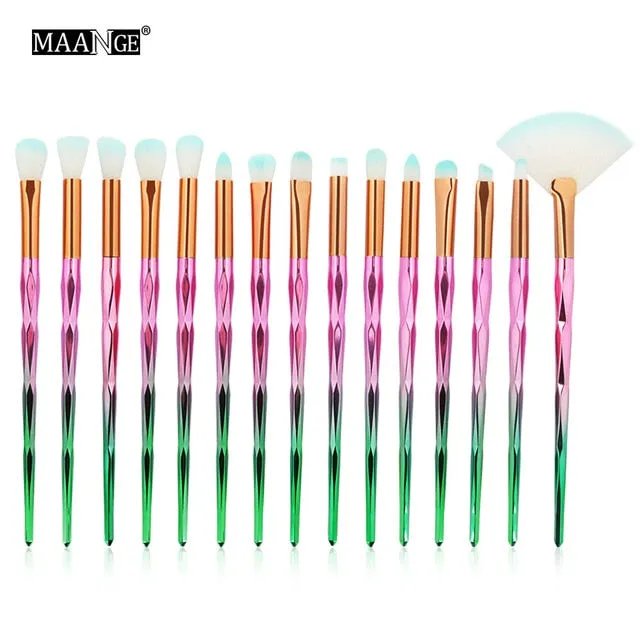 7/10Pcs Diamond Makeup Powder Foundation Eye Shadow Blush Blending Brushes Set  Tool Kits