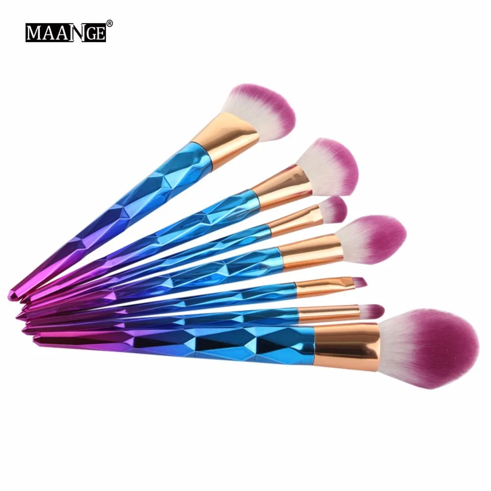 7/10Pcs Diamond Makeup Powder Foundation Eye Shadow Blush Blending Brushes Set  Tool Kits