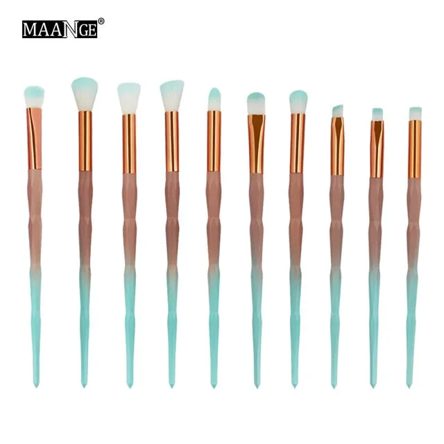 7/10Pcs Diamond Makeup Powder Foundation Eye Shadow Blush Blending Brushes Set  Tool Kits