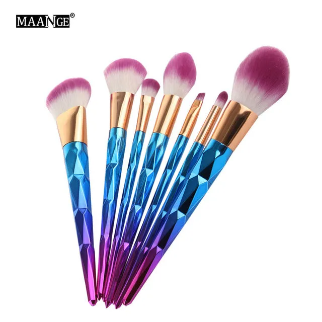 7/10Pcs Diamond Makeup Powder Foundation Eye Shadow Blush Blending Brushes Set  Tool Kits