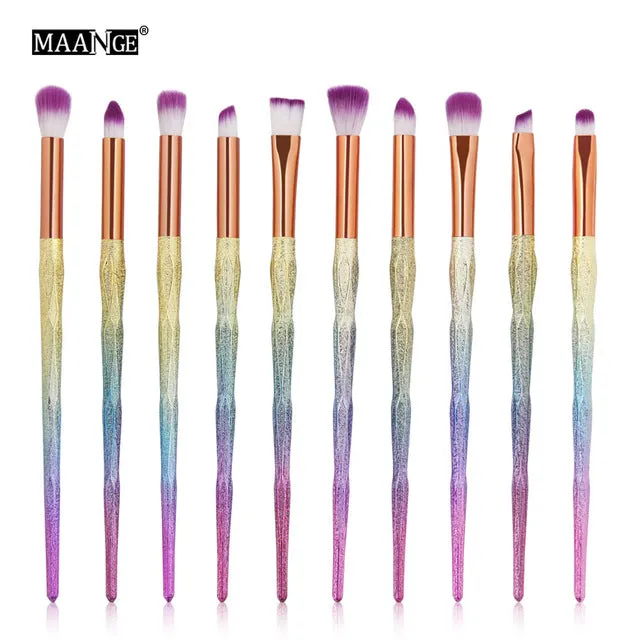 7/10Pcs Diamond Makeup Powder Foundation Eye Shadow Blush Blending Brushes Set  Tool Kits