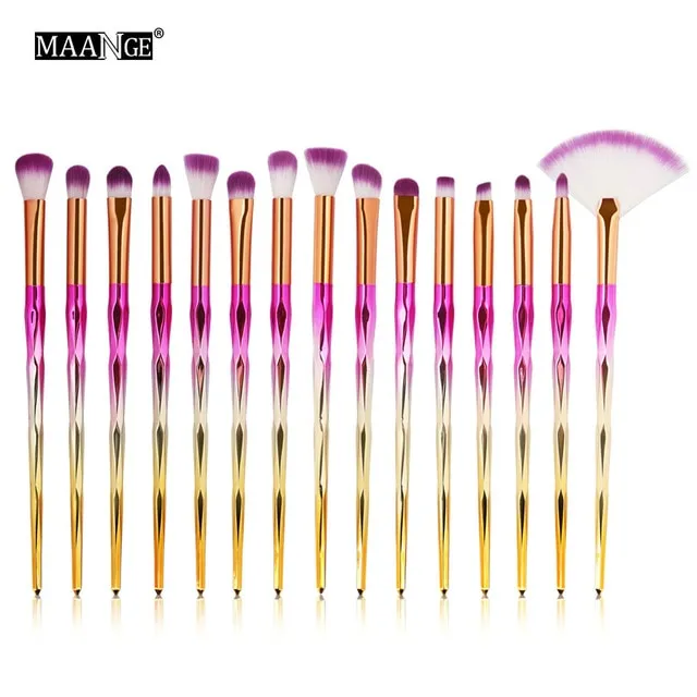 7/10Pcs Diamond Makeup Powder Foundation Eye Shadow Blush Blending Brushes Set  Tool Kits
