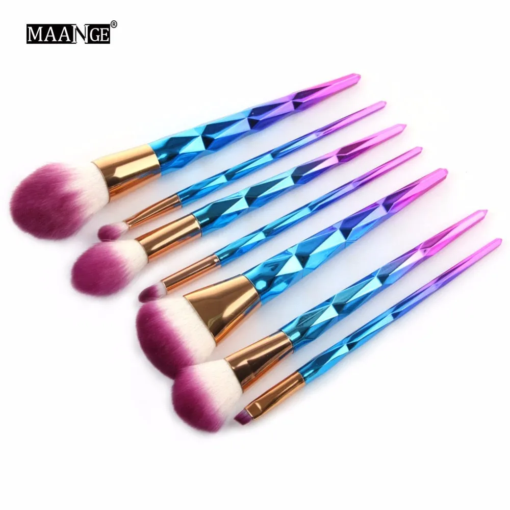 7/10Pcs Diamond Makeup Powder Foundation Eye Shadow Blush Blending Brushes Set  Tool Kits