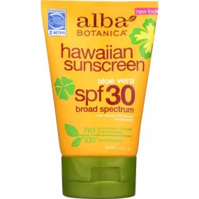 Alba Botanica Natural Hawaiian Sunscreen Spf 30, 4 Oz