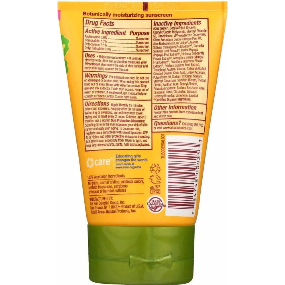 Alba Botanica Natural Hawaiian Sunscreen Spf 30, 4 Oz