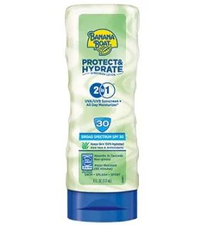 BANANA BOAT PROTECT   HYDRATE 2 IN 1 SUNSCREEN SPF30 6 OZ.