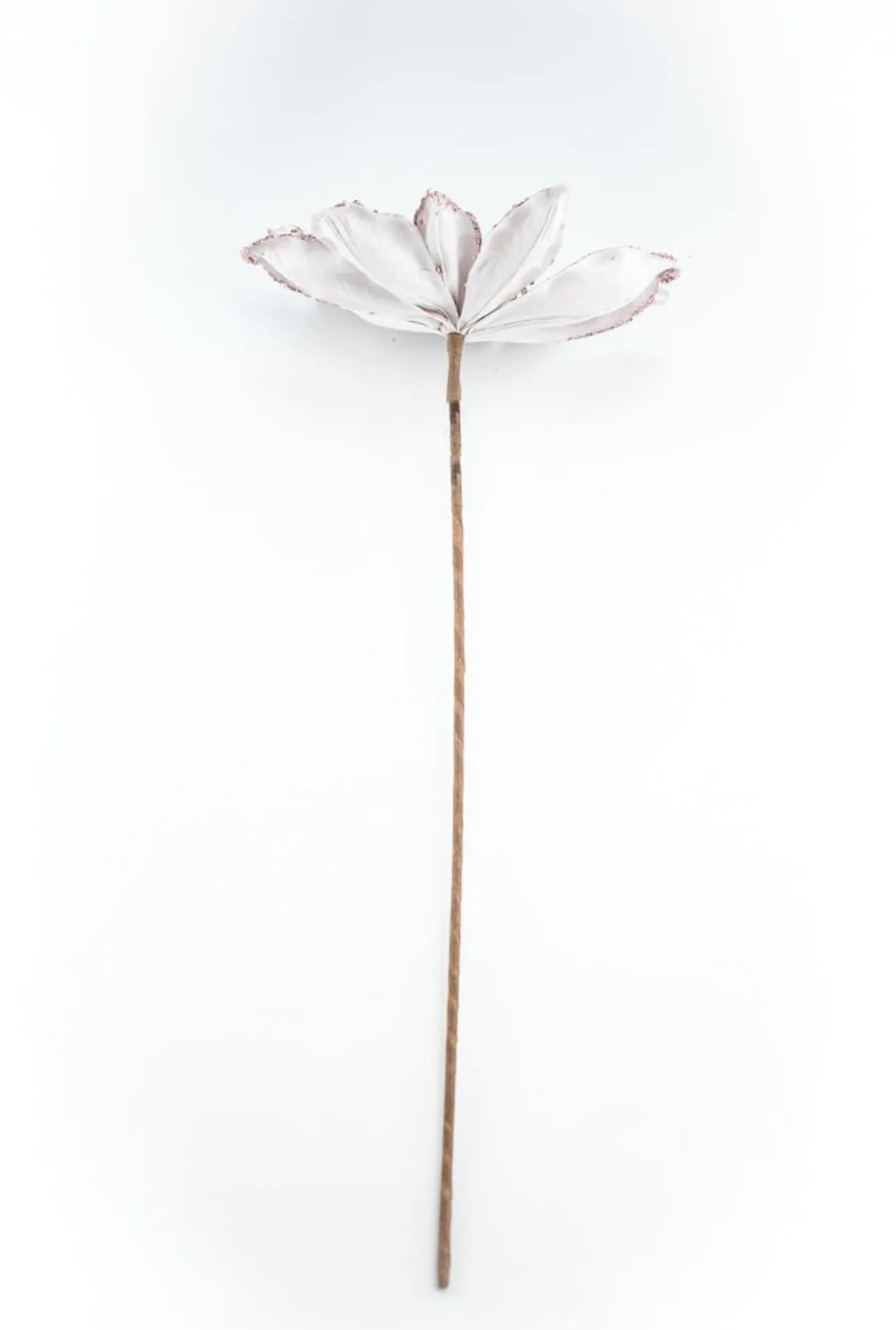 Blush pink, velvet artificial magnolia with sequins