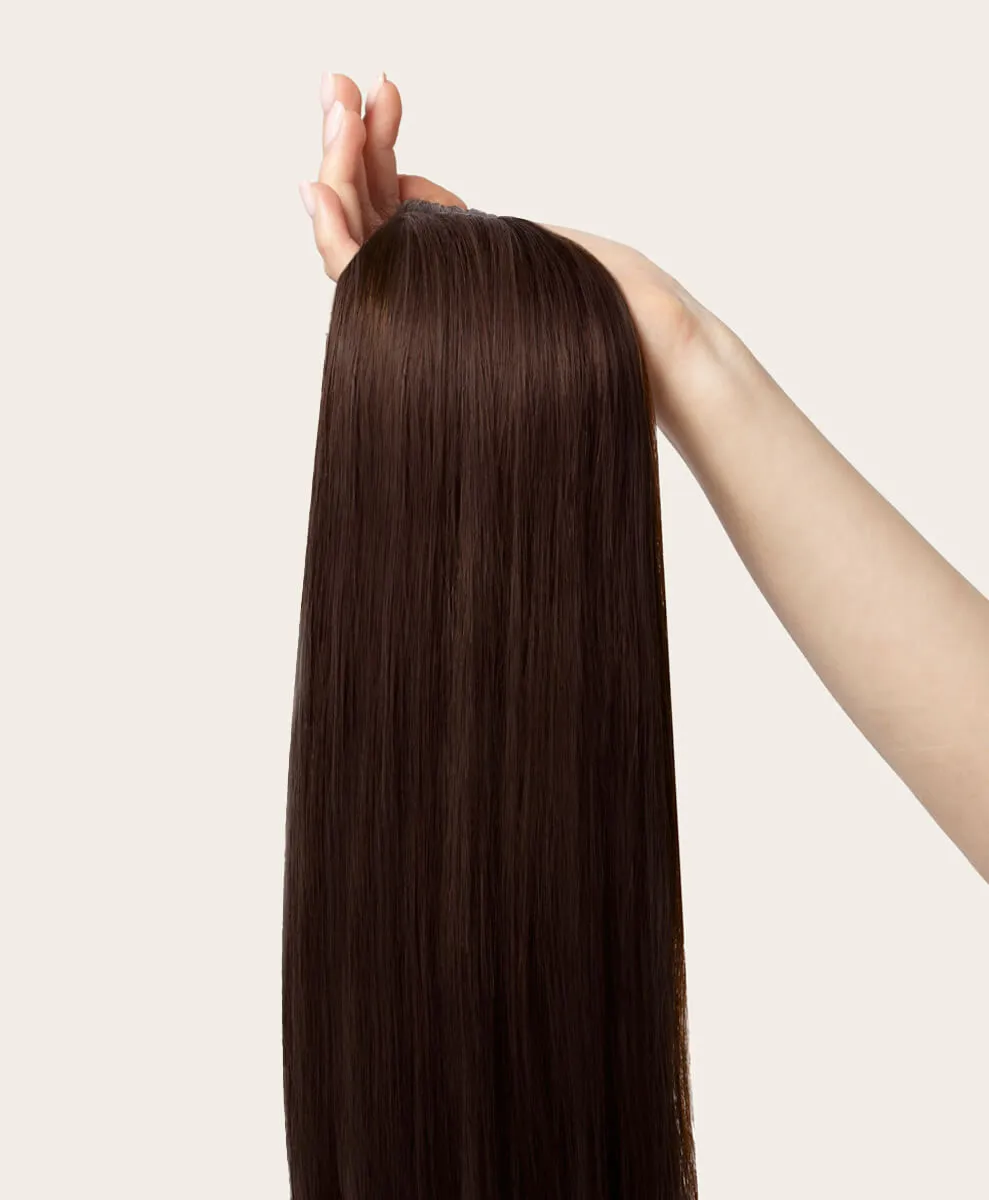 Dark Brown, 20" Volumiser Quad Clip-In Weft, #2 | 45g