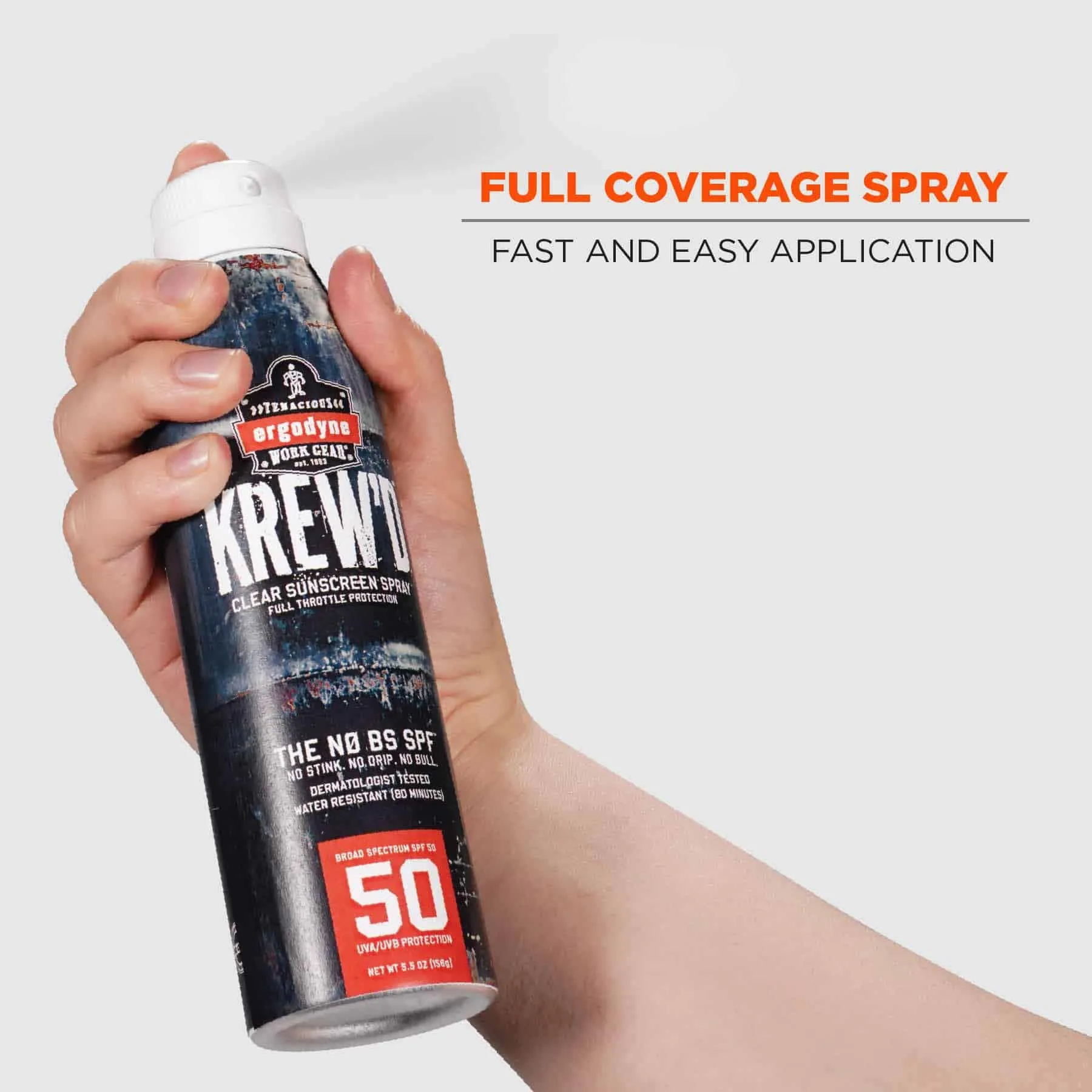 Ergodyne 16633 6353 Single SPF 50 5.5oz - SPF 50 Sunscreen Spray