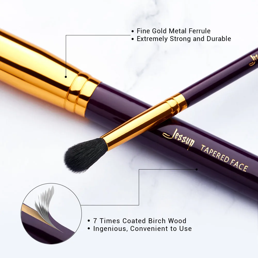 Essential Makeup Brush Set Purple 15 Pcs T095