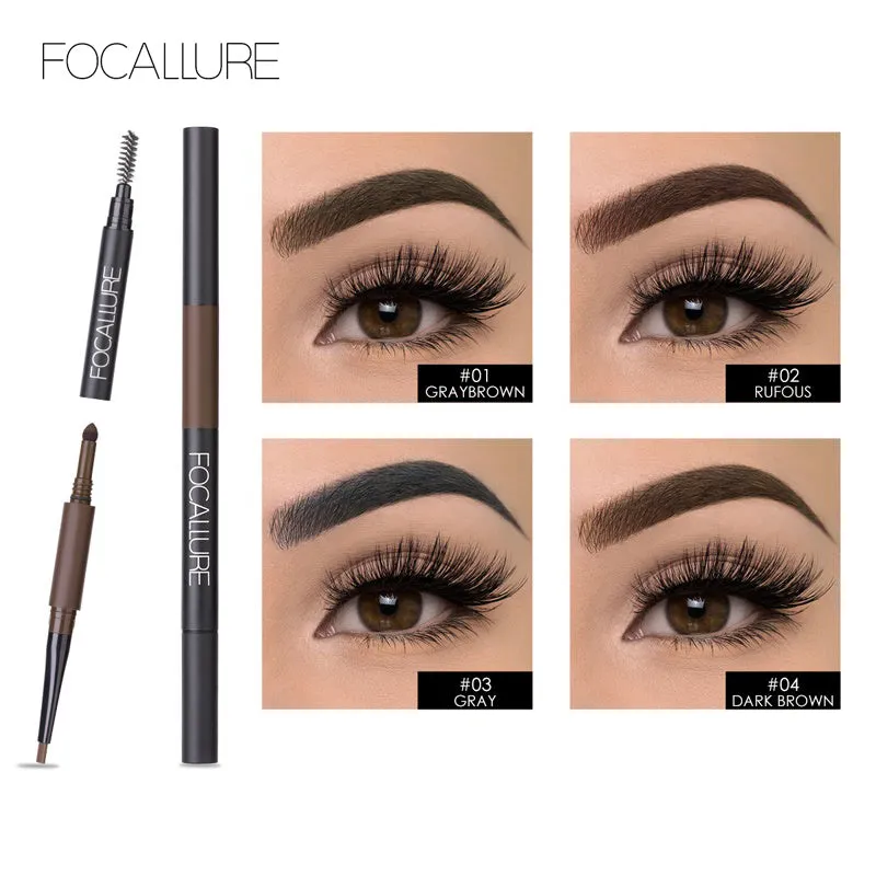 Eyebrow Pencil 3 in 1 Waterproof Eye Makeup Brow Long Lasting