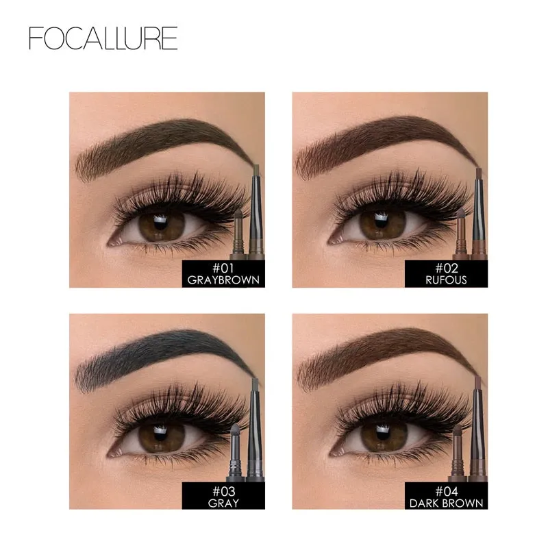 Eyebrow Pencil 3 in 1 Waterproof Eye Makeup Brow Long Lasting