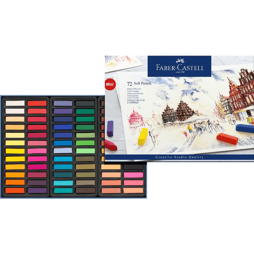 Faber-Castell Soft Pastels 72 Pack Assorted Colours Creative Studio Mini Crayons