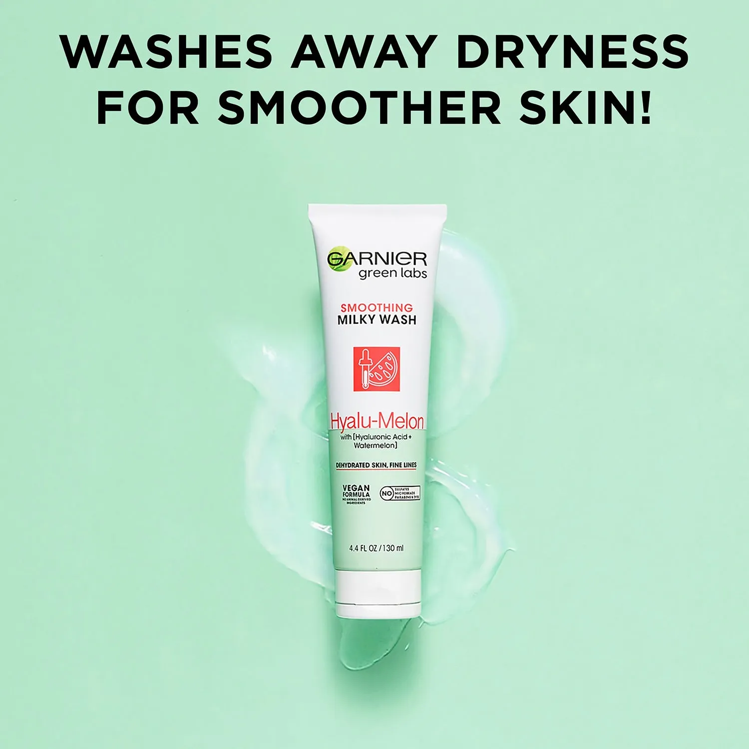Garnier Green Labs Hyalu-Melon Smoothing Milky Washable Cleanser 4.4oz