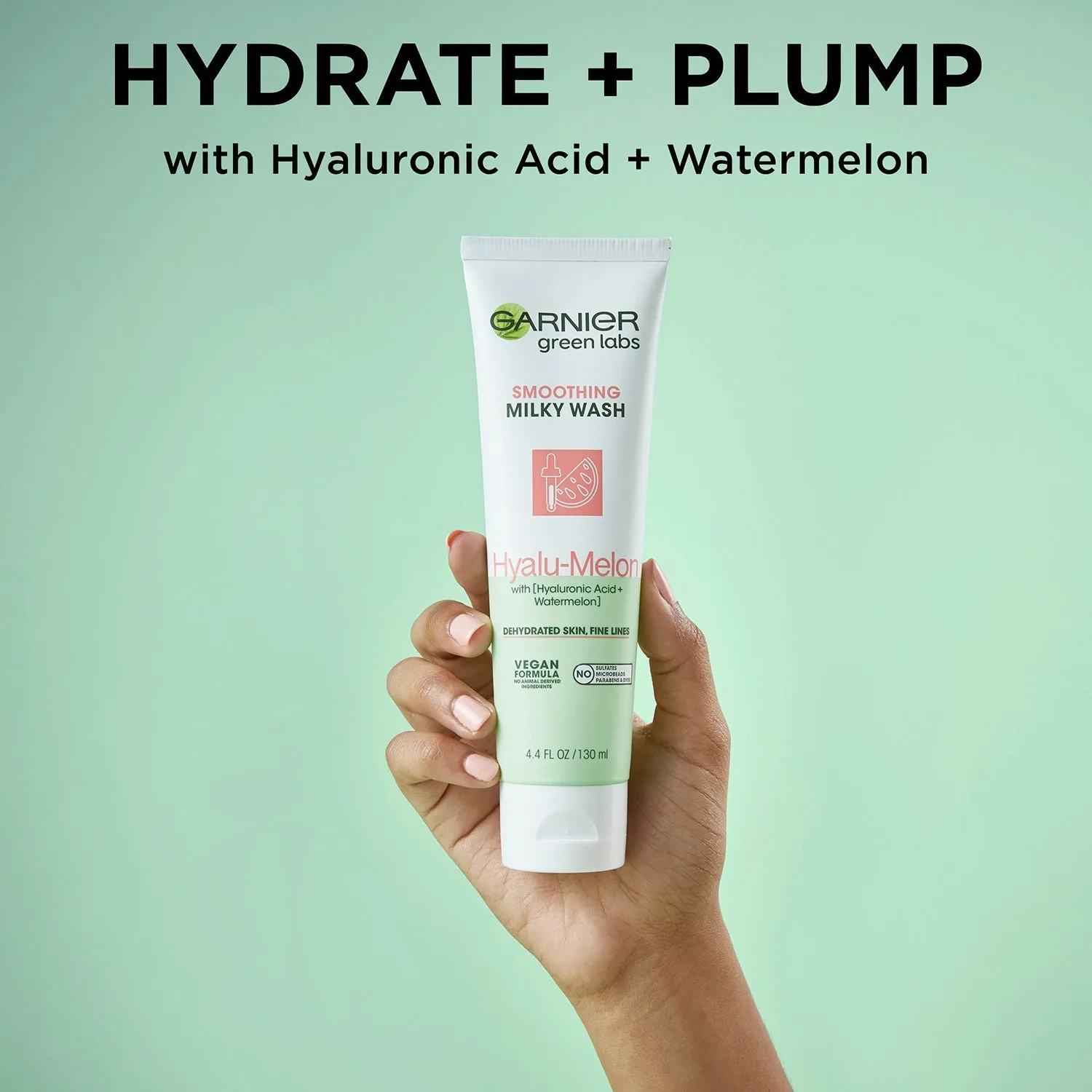Garnier Green Labs Hyalu-Melon Smoothing Milky Washable Cleanser 4.4oz