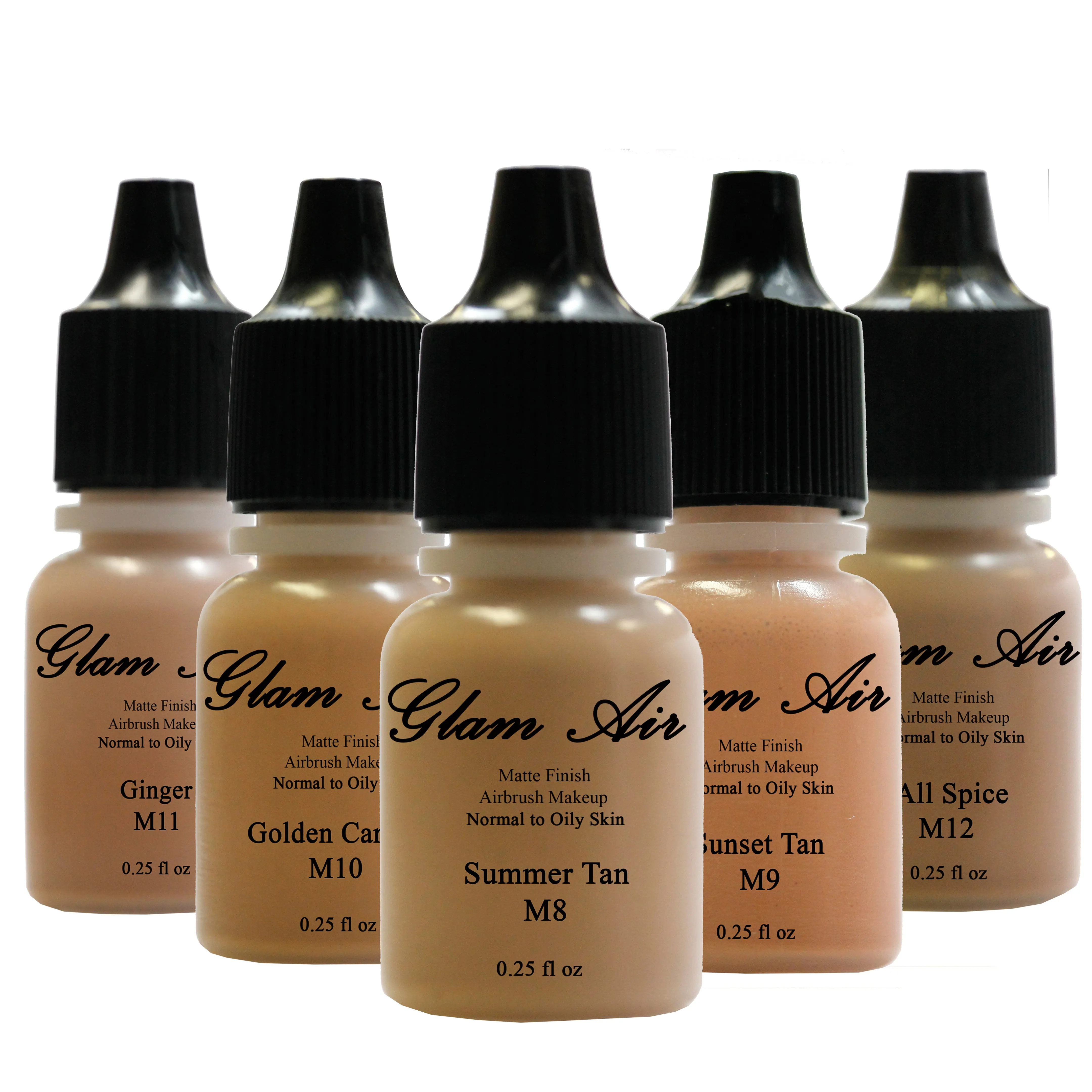 Glam Air Airbrush Makeup Foundation System Kit with 5 Shades of Foundation and Blush (Tan)