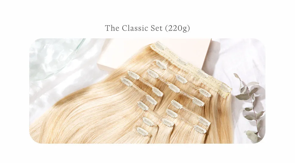 Jet Black, 20" Classic Clip-In Hair Extensions, #1 | 220g