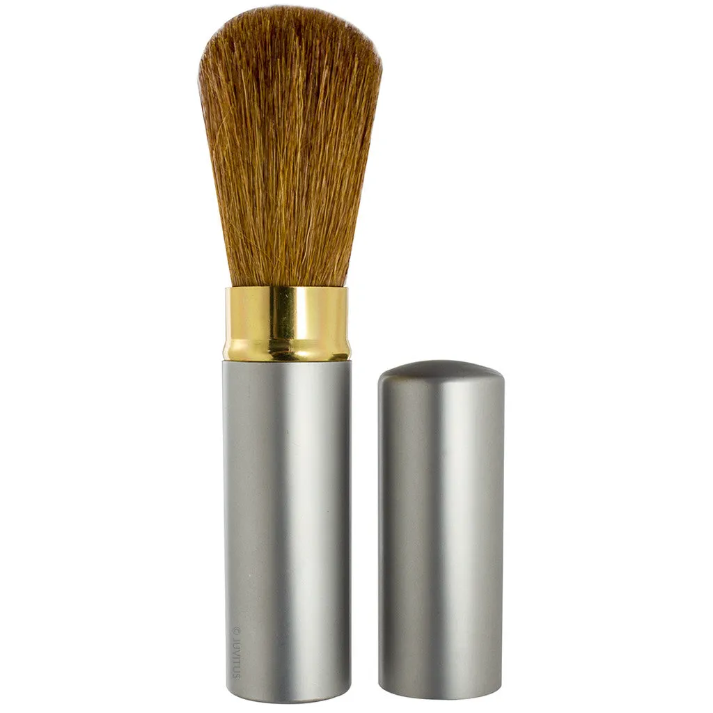 JUVITUS Retractable Travel Make-up Brush with Silver Handle
