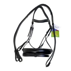 KL Select Red Barn Topline Dressage Bridle in Black - Full
