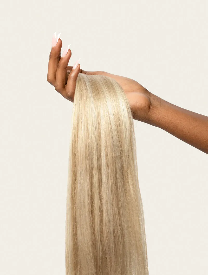 Light Blonde Highlighted, 20" Volumiser Quad Clip-In Weft, F60/24 | 45g