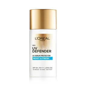 Lâ€™OrÃ©al Paris UV Defender Serum Protector Sunscreen SPF 50 PA   , Moist & Fresh, 50 ml | Non-Greasy, Hydrating Sunscreen With Hyaluronic Acid | UVA & UVB Protection, 50 ml