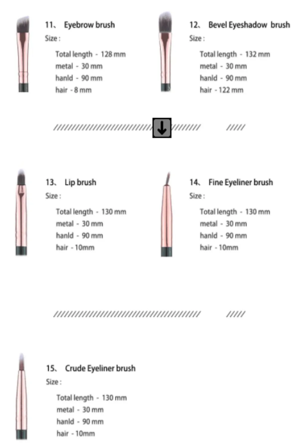Marble Deep Veins Makeup Blending Brush Set
