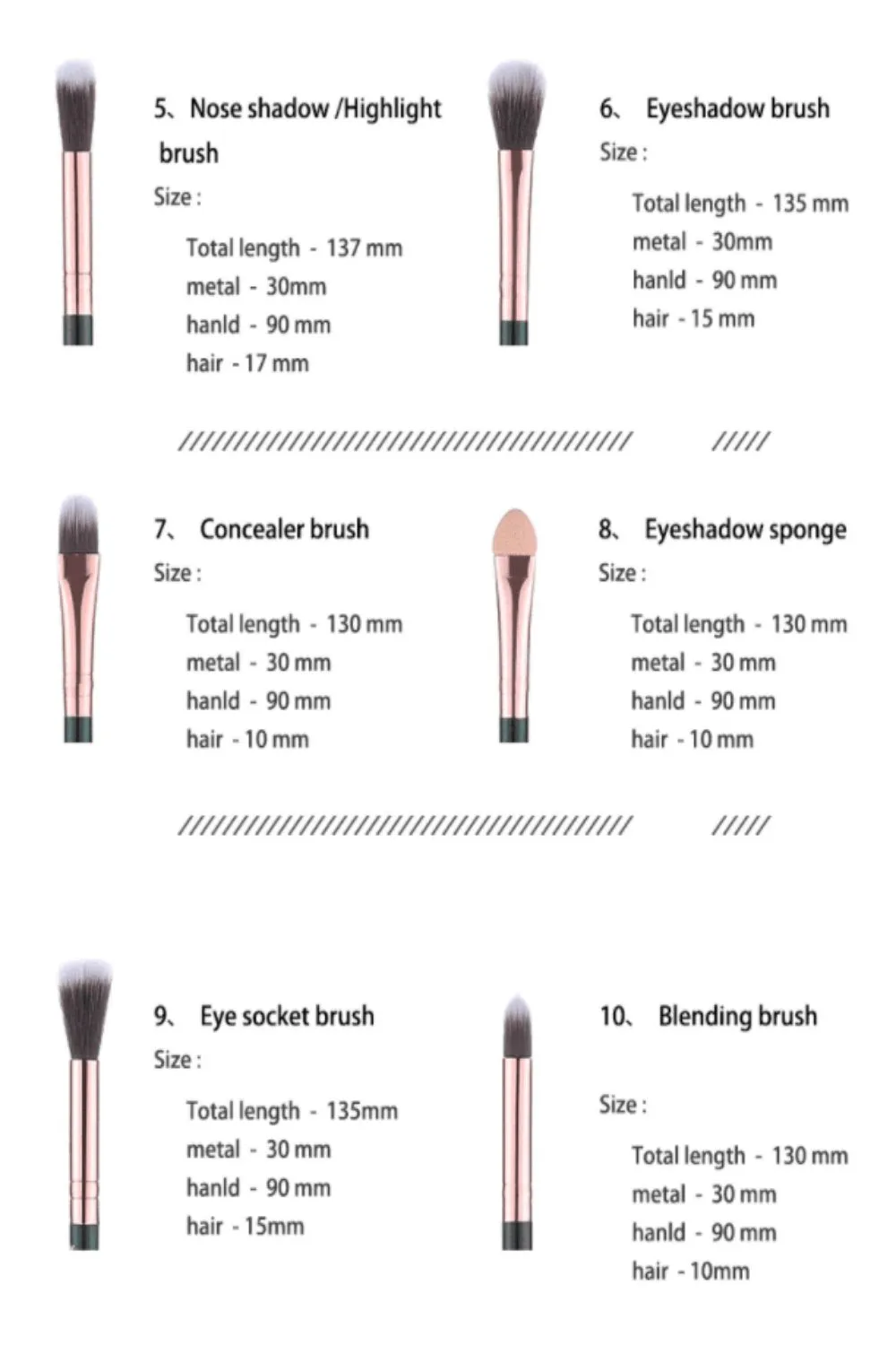 Marble Deep Veins Makeup Blending Brush Set
