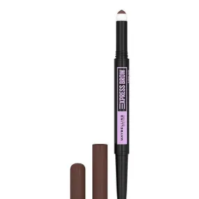 Maybelline New York Express Satin Duo Eyebrow Filling, Natural Looking 2-In-1 Pencil Pen   Filling Powder Dark Brown