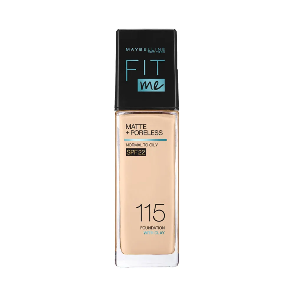 Maybelline New York Fit Me Matte   Poreless Liquid Foundation, 115 Ivory | Matte Foundation | Oil Control Foundation | Foundation With SPF, 30 ml