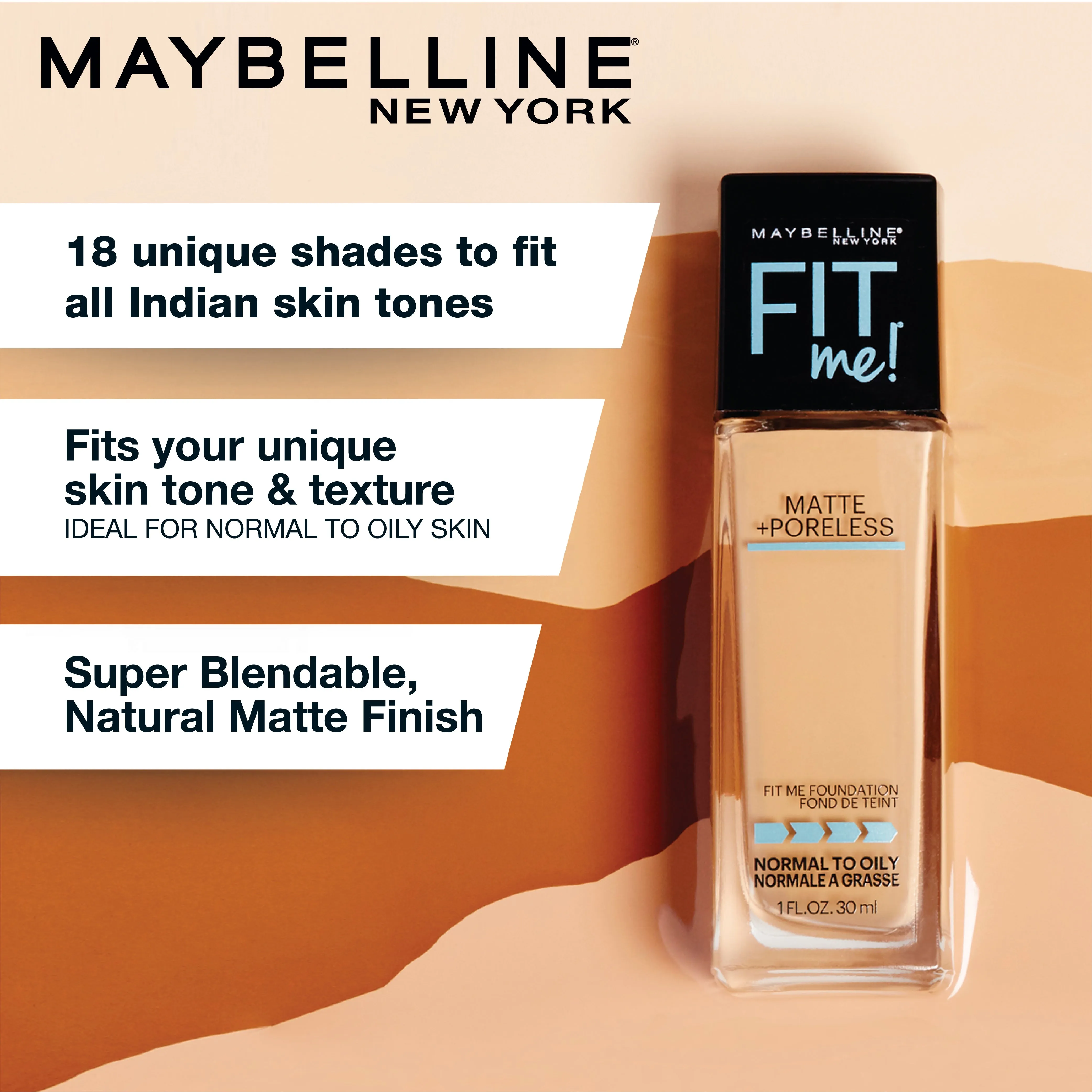 Maybelline New York Fit Me Matte   Poreless Liquid Foundation, 115 Ivory | Matte Foundation | Oil Control Foundation | Foundation With SPF, 30 ml