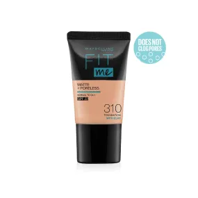 Maybelline New York Fit Me Matte Poreless Liquid Foundation Tube, 310 Sun Beige, 18ml