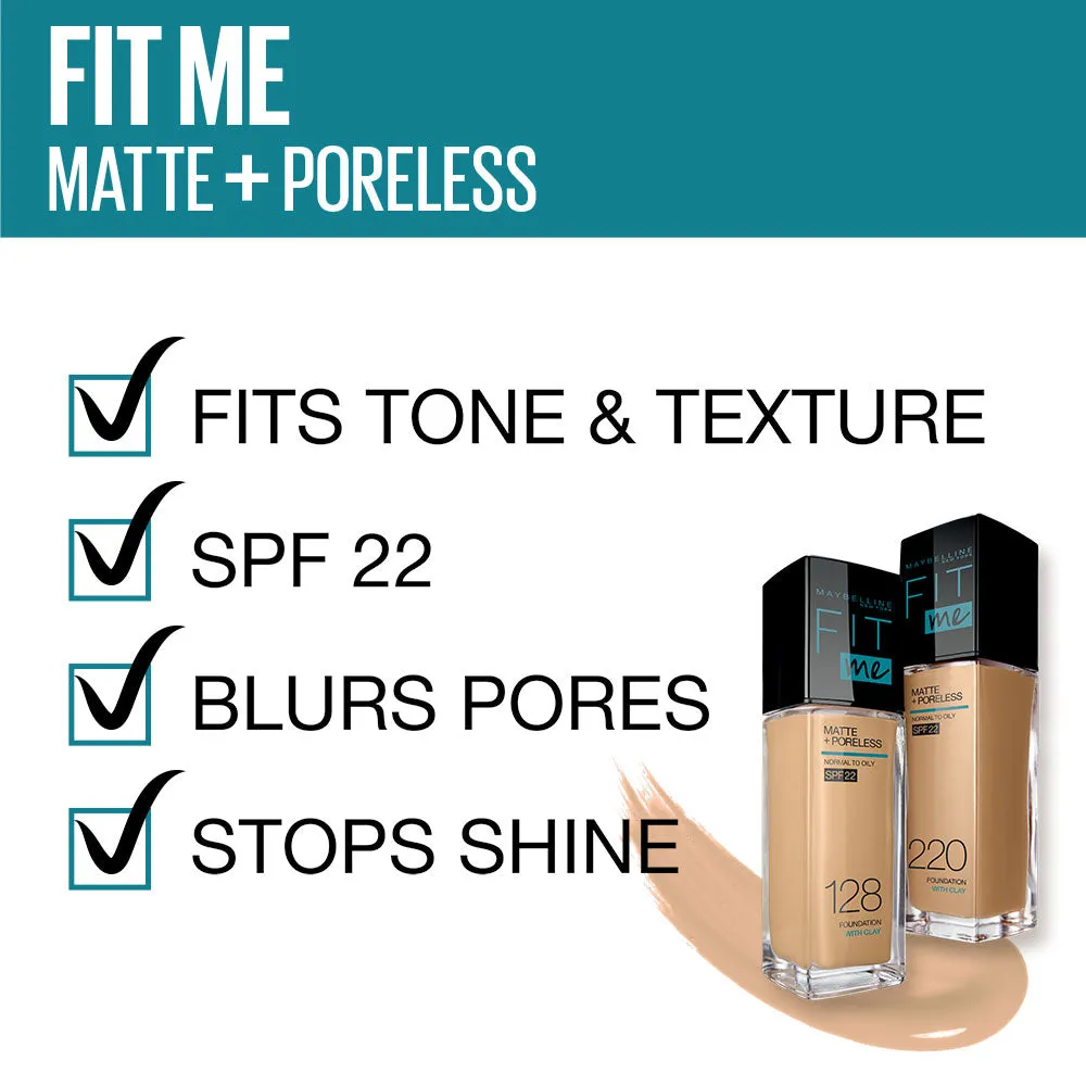 Maybelline New York Fit Me Matte Poreless Liquid Foundation Tube, 310 Sun Beige, 18ml